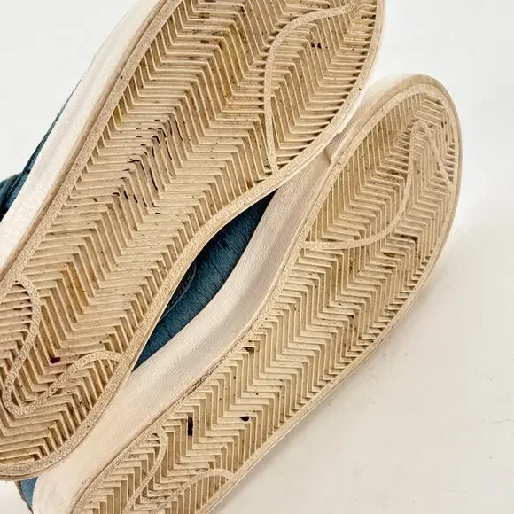 Nike Womens Blazer Sneakers 8 Pony Hair Shadow Blue Mushroom Tan Suede - Picture 4 of 9